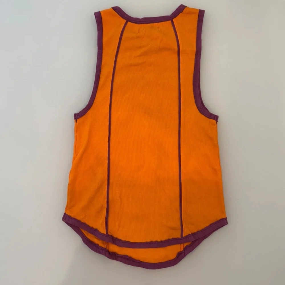 Free People - We The Free Orange & Purple Ribbed Tank Top NWT, Size M - Picture 7 of 9